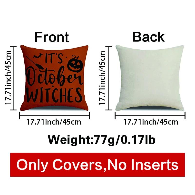 Halloween October Dwarf Pattern Printed Soft Square Pillowslip Blend Cushion Cover Pillowcase Living Room Home Decor