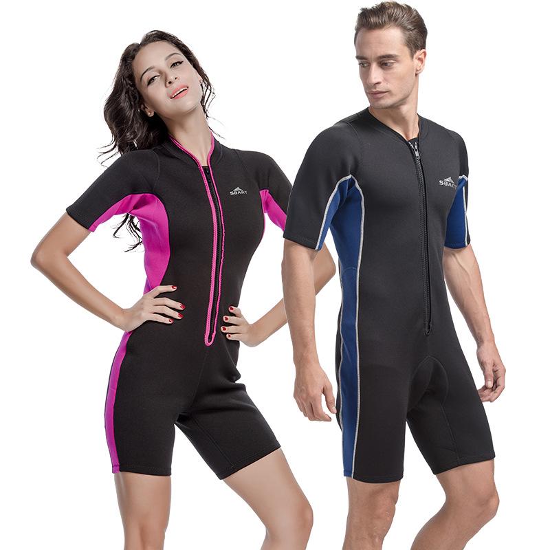 Unisex 2mm Wetsuit with Sun Protection, Jellyfish Resistance, and Front Zipper for Surfing & Snorkeling