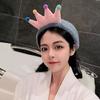 Plush Colorful Crown Hairband Soft Spa Headbands Elastic Furry Turban Non-slip Headwrap for Washing Face Makeup Tool
