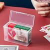2Pcs Clear Plastic Card Storage Box Multi-Purpose Snaps Closed Large Mouth Easy Access Transparent Small Item Organizer