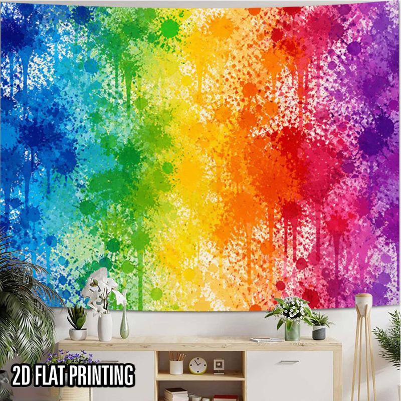 2D Flat, 2D Flat Print 1pc Tapestry Rainbow Splatter Wall Art Tapestry, Vibrant Colorful Decor for Home Suitable for Vintage Themed Durable Suitable f