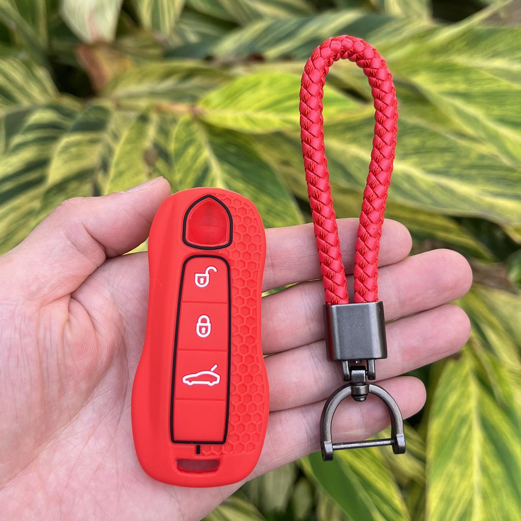 Silicone Car Key Case for Porsche Panamera Macan Cayenne 92A Boxster Carrera Cayman 911 981 991 918 Rubber Remote Cover Shell