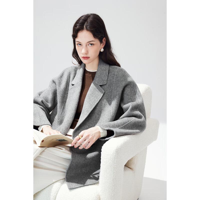 Women's 100% Wool Double-Faced Mid-Length Loose Coat