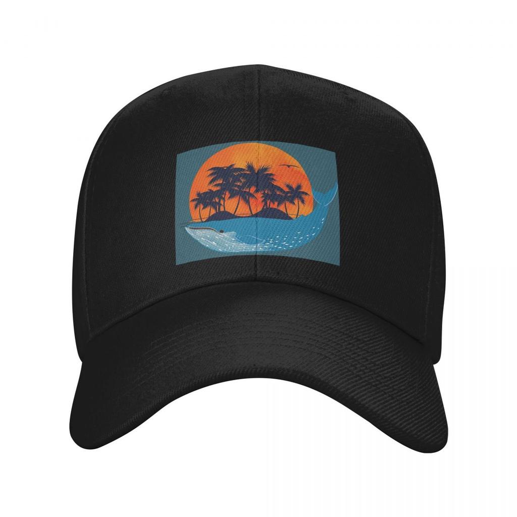 Cartoon Whale Ocean Animal Sunset Print Baseball Caps Snapback Men Women Hats Outdoor Cap Hip Hop Baseball Hat Casquette