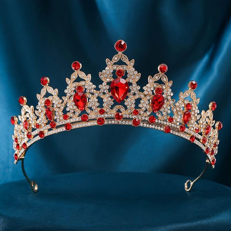 The Bride's Baroque Crown Alloy Water Brick High End Luxurious Silver Crown Wedding Dress Headwear Birthday Crown