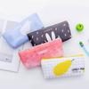 Gift Cartoon Creative Fruit Inverted Trapezoid Kawai Stationery Box Pu Waterproof Student Pen Bag Large Capacity Storage Lovely