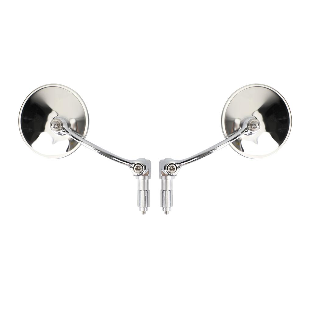 Chrome Runde Rückspiegel Lenkerendspiegel für Motorrad Chopper Cafe Racer