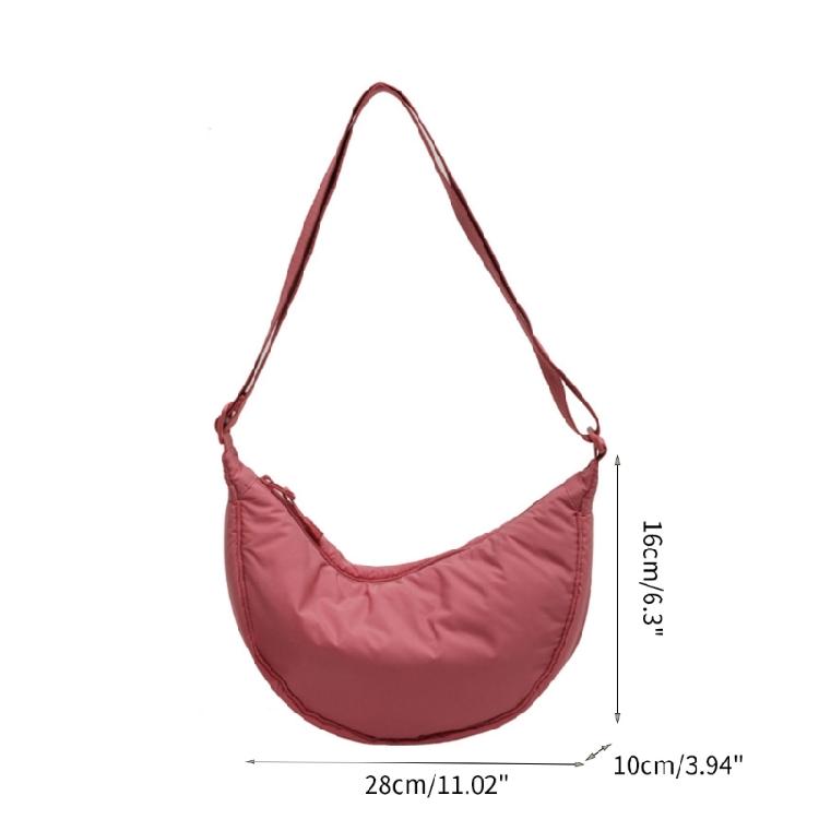 Simple Crossbody Bag for Women Nylon Shoulder Bag Dumpling Bag Satchel Bag