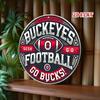 Vintage Football Helmet Tin Sign 20cm Round Aluminum Plaque Old School Bar Decor