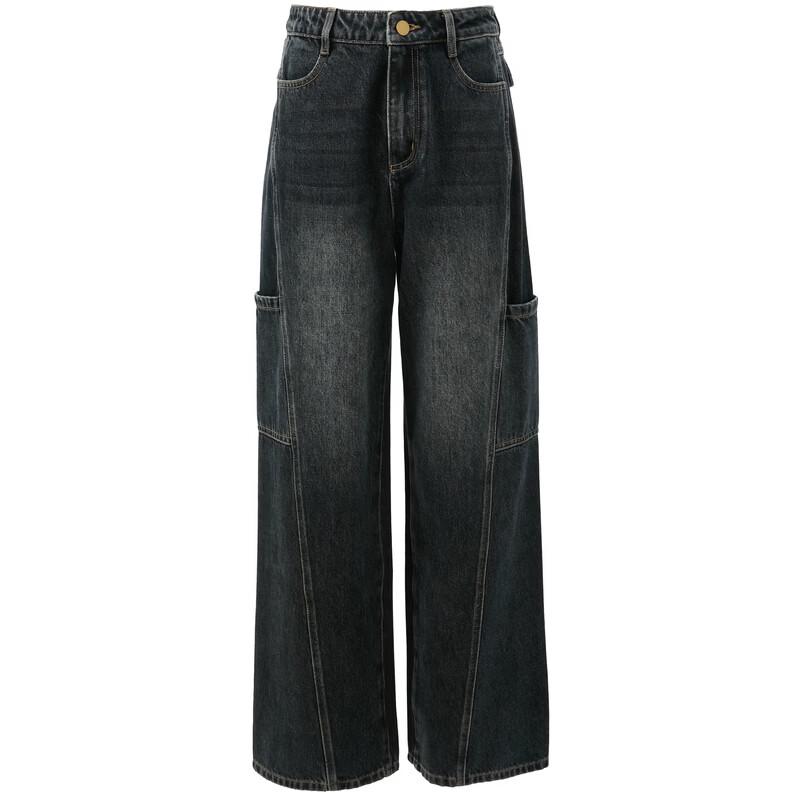 Sancai 2026 Winter High-Waisted Wide-Leg Denim Jeans