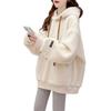 Autumn and Winter New Korean Version Loose Small Hooded Fleece Jacket Top