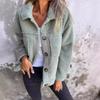 Damen Herbst und Winter Polokragen Einreihige Lammwolljacke