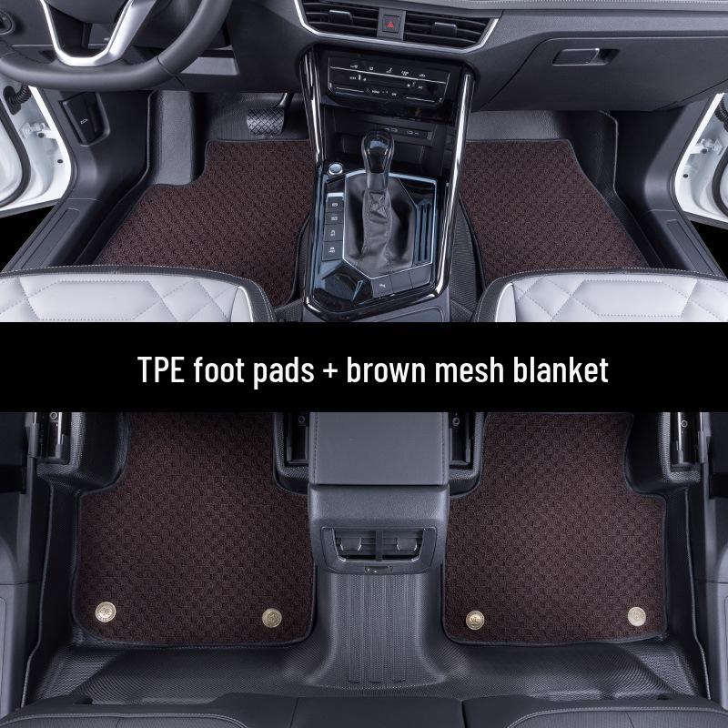 Universal TPE Car Floor Mats - Waterproof, No Odor, Anti-Slip, Wear-Resistant, Full Coverage for All Models.