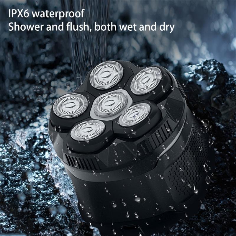 Efficient Men's Bald Head Electric Razors Digital Display Shaver Portable Beard Trimmer for Travel and Home Use