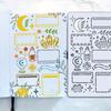 15Pcs Diary Drawing Templates Reusable Bullet Stencils For Painting Diy Scrapbooking Diary Scrapbook Journal Stationery Gifts