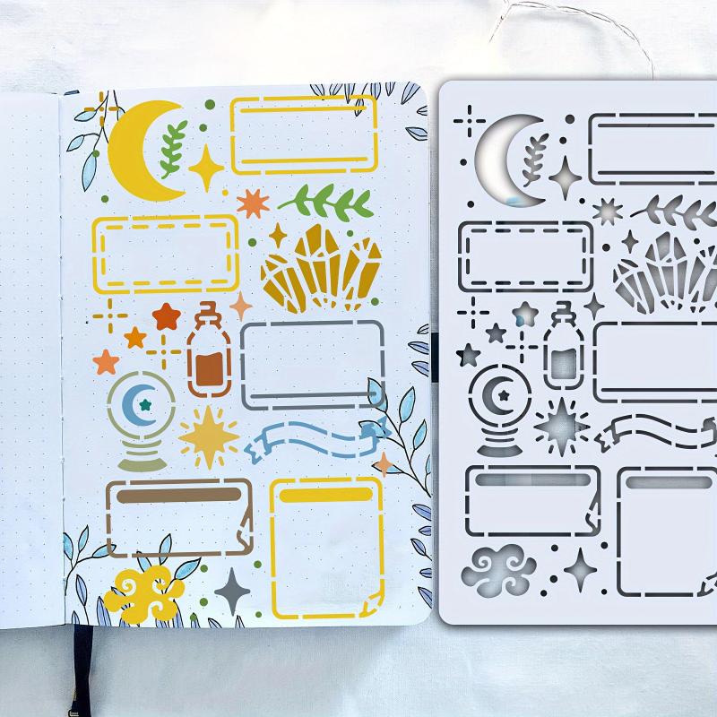 15Pcs Diary Drawing Templates Reusable Bullet Stencils For Painting Diy Scrapbooking Diary Scrapbook Journal Stationery Gifts