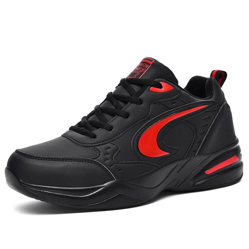 Scarpe calde in cotone velluto pelle, scarpe sportive nere invernali anti-freddo, antiscivolo e resistenti all'usura casual