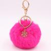 New Fashion Solid Snowflake Key Chains Soft Pompom Ball Car Ladies Fashion Christmas Accessories Key Chains Gifts Bag Charm