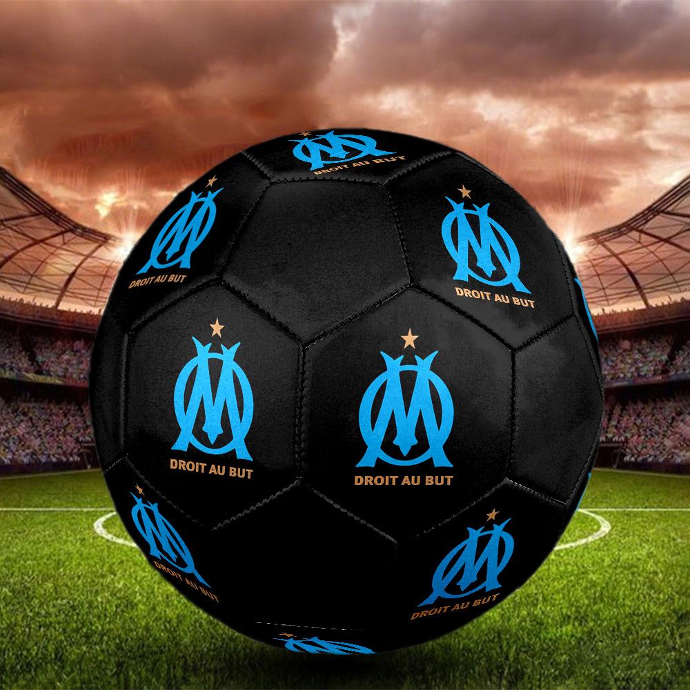 Olympique De Marseille Size 5 Soccer Ball, Machine-Stitched PVC, Durable & High Bounce, All Ages Fit, Fan Merchandise, Matches & Outdoor Use.