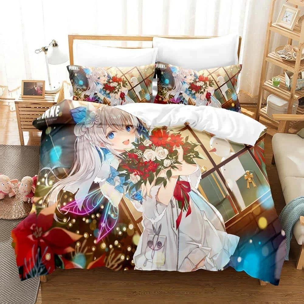 3D Print Anime Goddess of Victory Nikke Bedding Set Single Twin Full Queen King Size Bed Set Aldult Kid Bedroom Duvetcover Sets