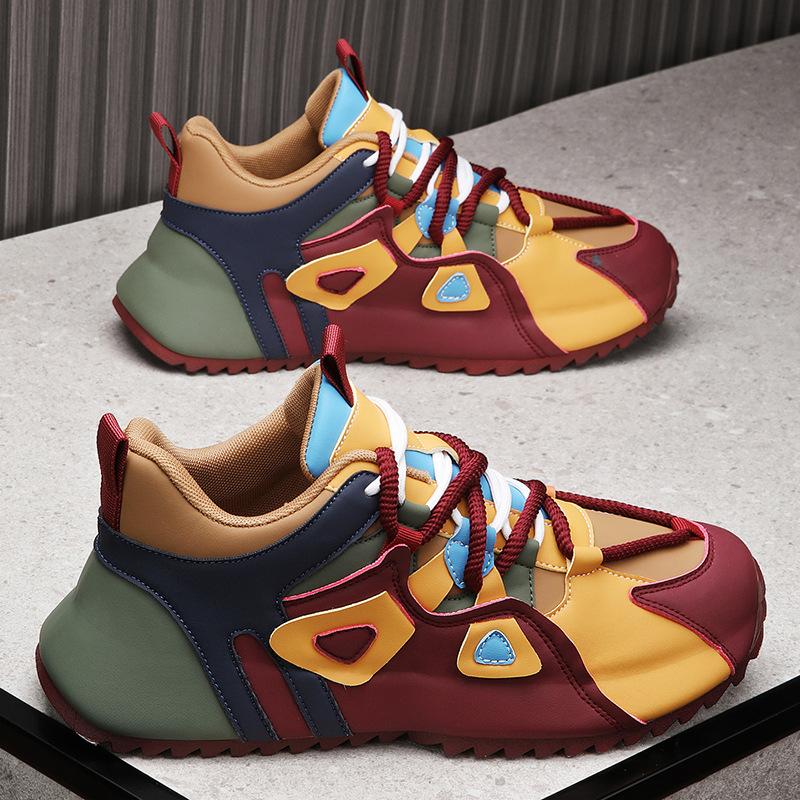 

Весна 2024 года, новые мужские низкие туфли для пап, студенческие спортивные туфли, повседневная мужская обувь для активного отдыха 39 бордовый