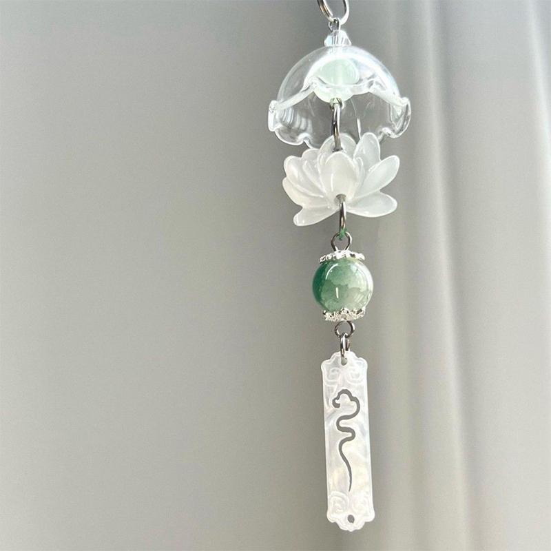 Transparent Keychain Cute Wind Chime Pendant Keyring Mobile Phone Lanyard Kawaii Bag Decorative Accessories Home Decorations