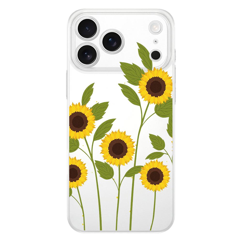 Sunflower Flower Lavender Purple Soft Clear Phone Case For iPhone 17 Air 16E 16 11 15 14 Pro MAX 12 13 7 8 Plus SE Easter Cover