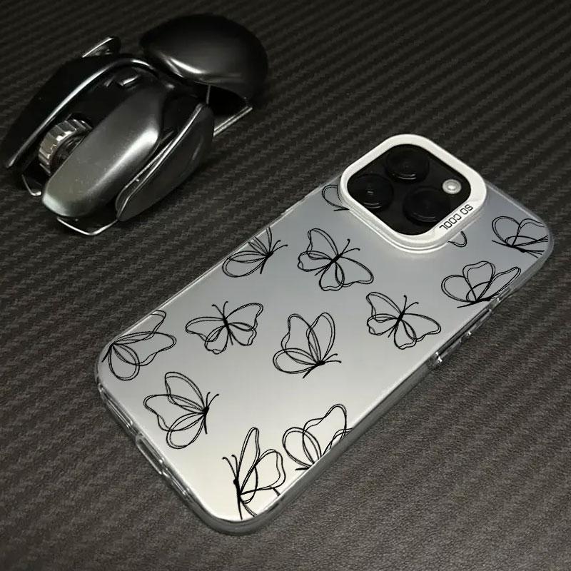 Beautiful Butterfly Line Coque Case For iPhone 17 Air 16e 16 14 15 13 11 Pro Max Plus 12 17 Pro Shockproof Case Phone Cover