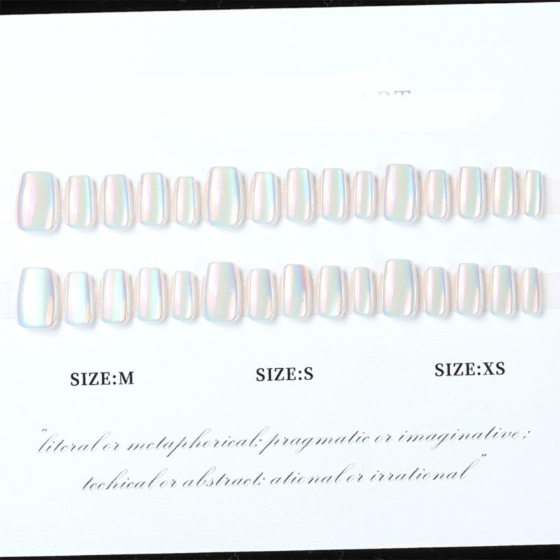 Französische Falsche Nägel Aufklebbare Nägel Kurz Quadratisch Farbverlauf Press-on Nägel DIY Kunst Zubehör Display für Persönlichen Stil