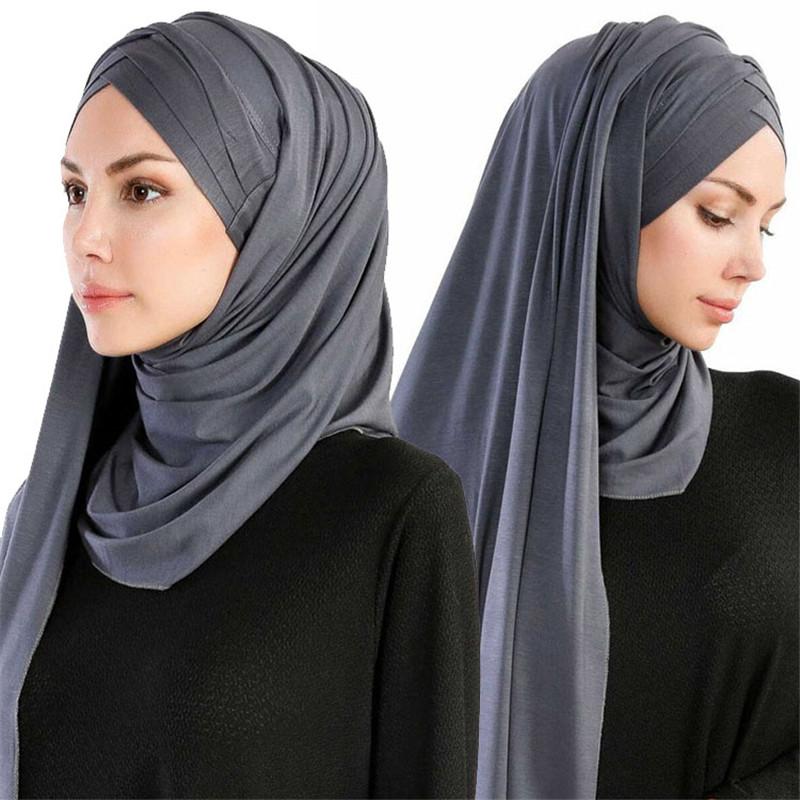 muslim jersey instant hijab scarf for women femme musulman ready to wear hijabs underscarf cap and headscarf two in one