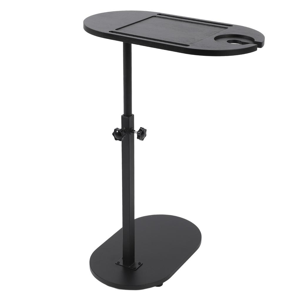 C Shaped Side Table Adjustable Height Versatile 360 Degree Rotation Wooden C Shaped Coffee Table