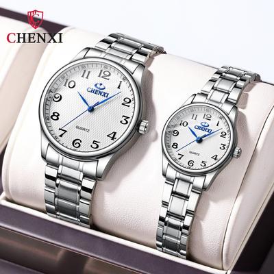 Célèbre couple d'artisans montre Chenxi bracelet en acier montres pour hommes et femmes décontractées quartz paires