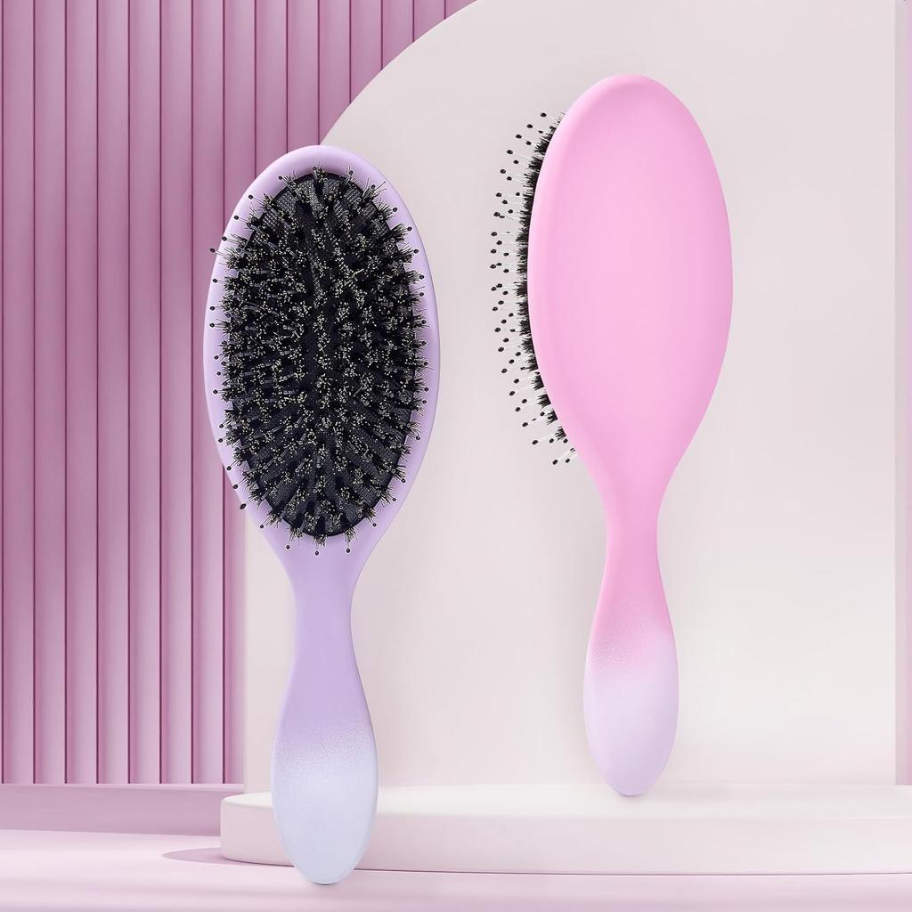 Boar Bristles Hair Brush for Women and Men, Detangling Hair Brush for Smoothing Massage Add Shine, Nylon&Boar Bristles Detangler brush for Hair