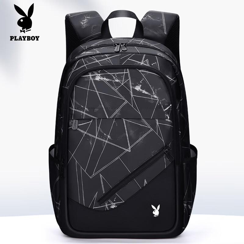 PLAYBOY Travel Backpack, Large Capacity Laptop Bag, Commuter Bag, Black