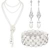 Elegant Pearl Jewelry Set With Geometric Pendant For Women Spring