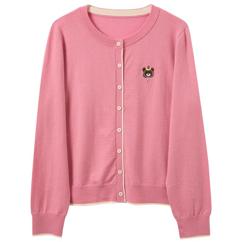 

Sancai Plus Size Bear Embroidery Knit Cardigan 2XL (175/100B)