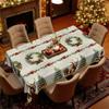 Christmas Table Decoration Tablecloth Santa Elk Snow Print, Waterproof, Dining Table Coffee Table Cover