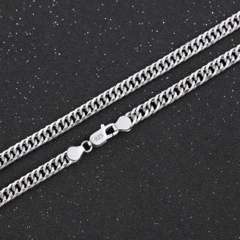 Fine Width 6MM Chain 925 Sterling Silver Necklaces For Women Fashion Jewelry