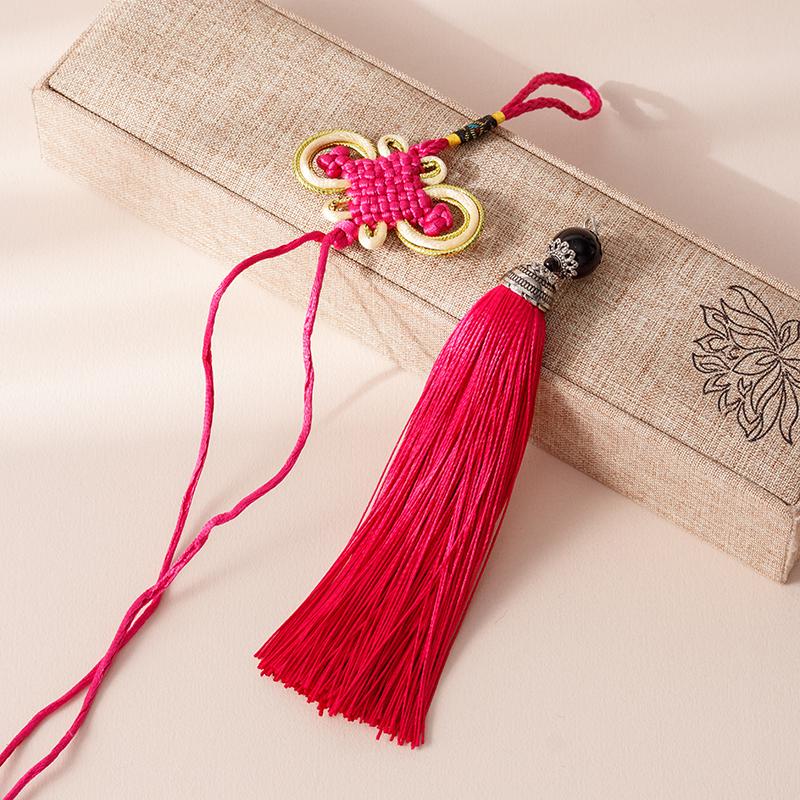 Handmade Chinese Knot Tassel Gourd Charm - DIY Car Hanging Ornament & Musical Instrument Accent
