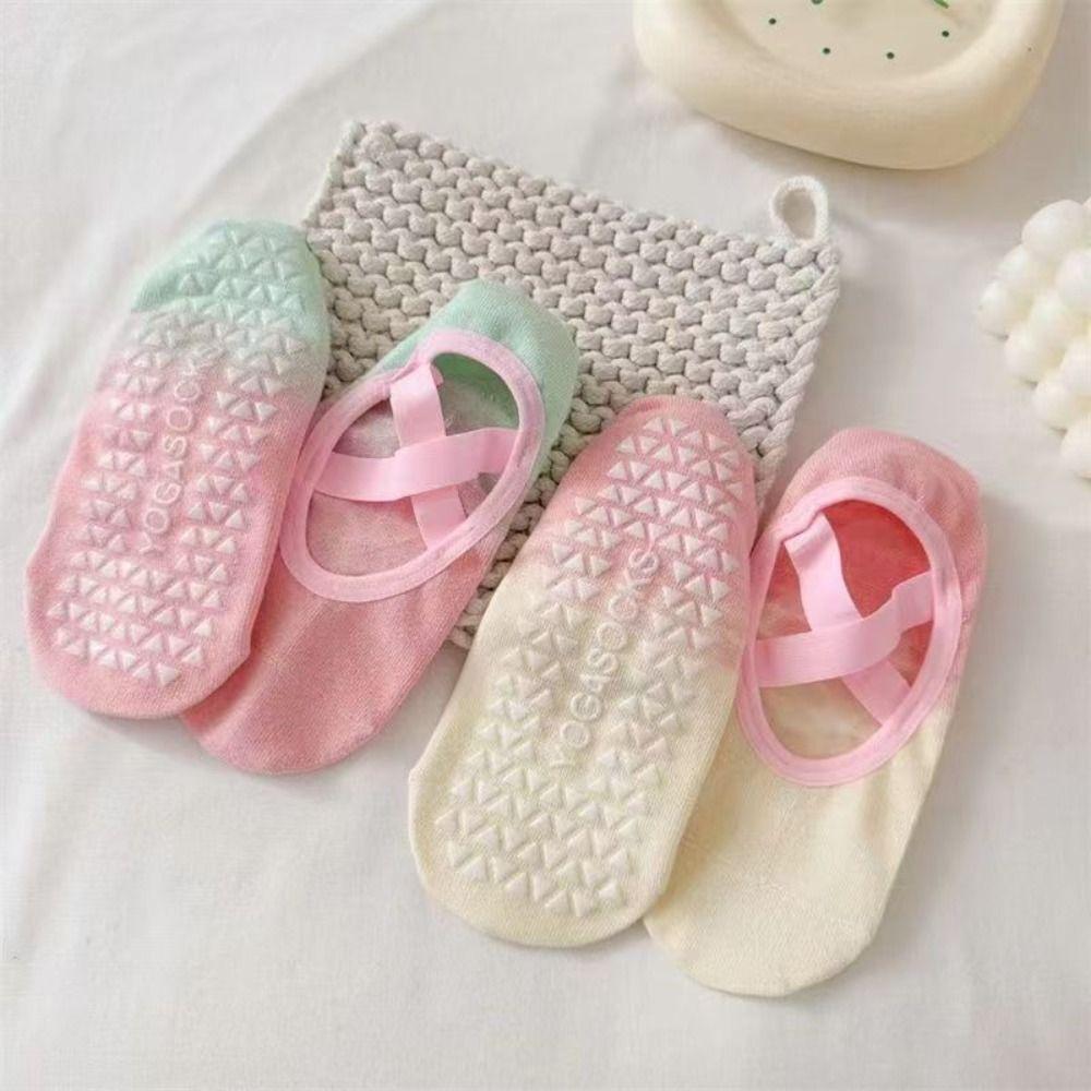 6pairs Patchwork Fitness Yoga Socks Non-Slip Dot Silicone Floor Socks  Anti-Friction