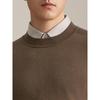 YOUNGOR Men's Wool Blend Seamless Knit Round Neck Sweater