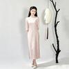 Pink National Style New Chinese Suzhou Long-sleeved Autumn Cheongsam Improved Young Women's High-end Sense Medium Sleeve Spring and Autumn