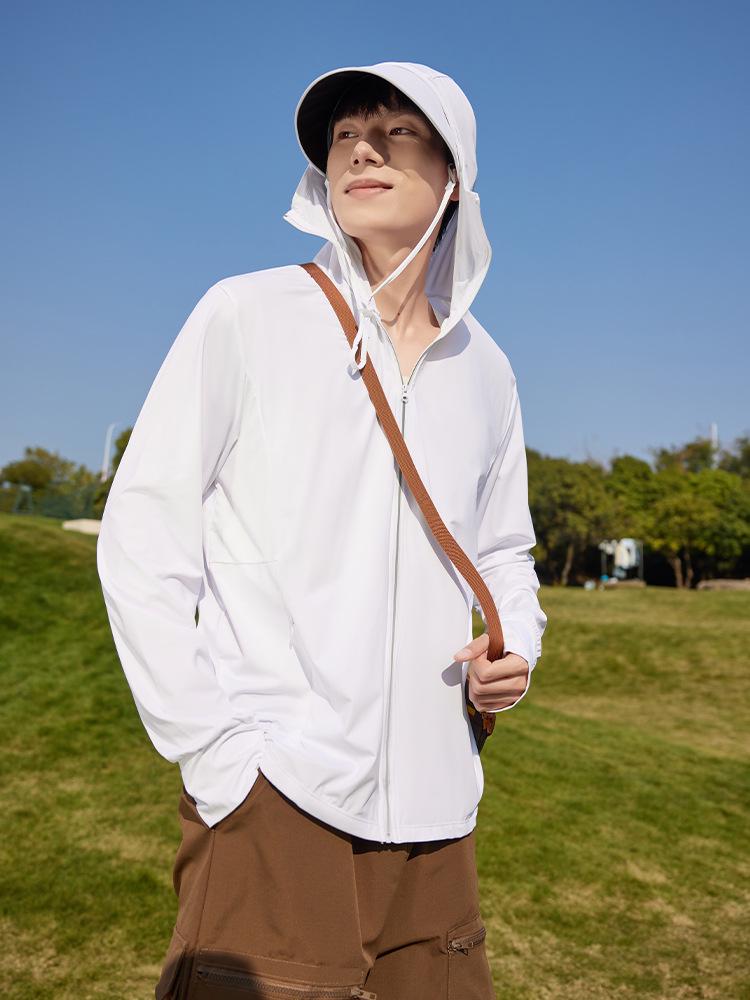 Ice Silk UV Protection Clothing: Unisex Outdoor Sun Shield with Detachable Hood for Cycling, Running, and Fishing