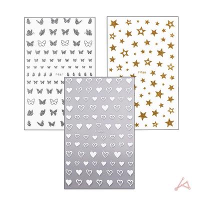 White Heart/gold Star/silver Butterfly/makeup Sticker, Gold Star