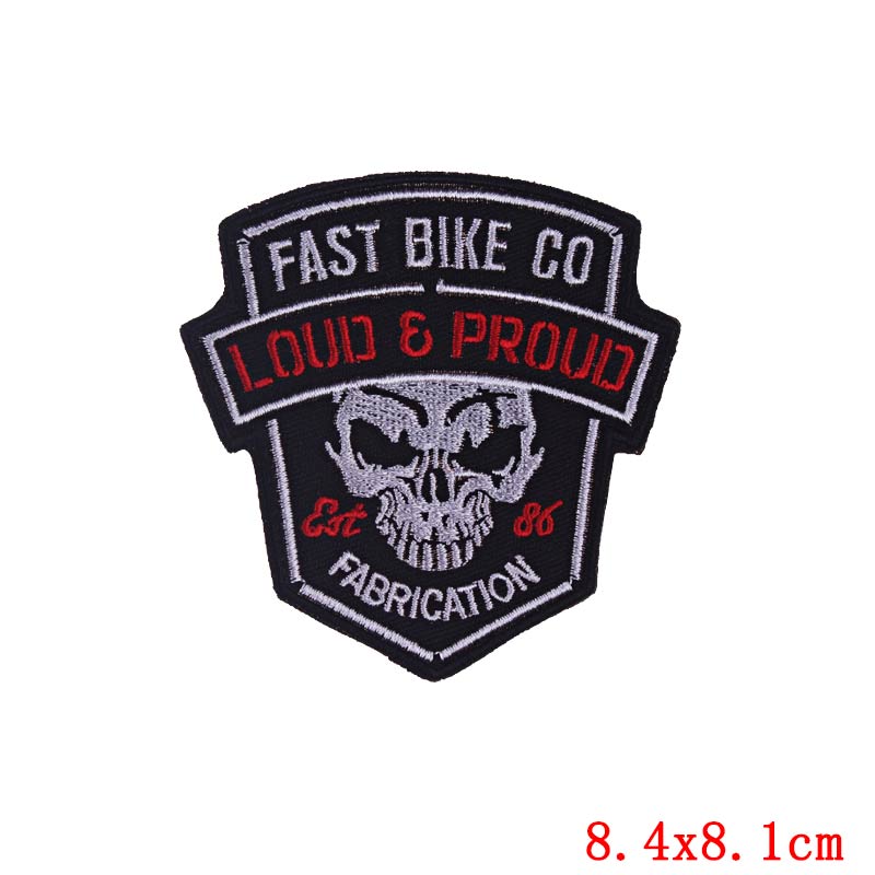 Horror Skull Patch Punk /Letter Embroidered Sew Patch Jackets Backpack Diy Iron On Patches For Clothing Ironing /Stickers 