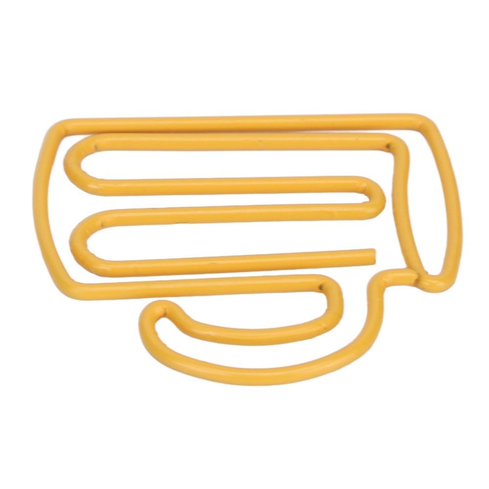 100Pcs Plastic-coated Metal Kids Paper Clips Cup Shape Office Clips Paperclips Book Marking