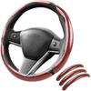 Carbon Fiber Steering Wheel Cover 3PCS, Non-Slip Grip For Universal Cars,Fit For 14–16 Inch Wheels, Interior Accessories For Cars Trucks (Black)