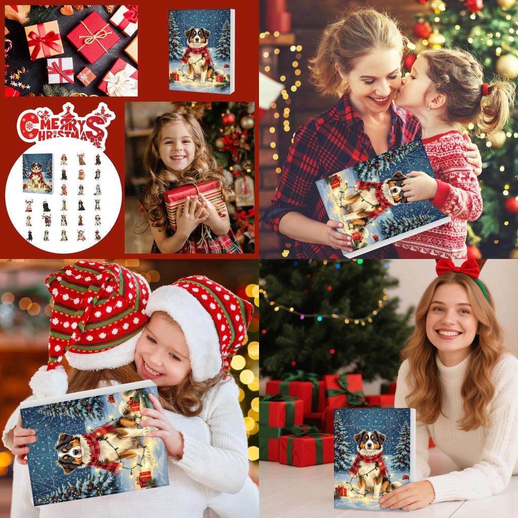Christmas Pet Dog Advent Calendar Blind Box With Acrylic Decorations For Holiday Gift Giving