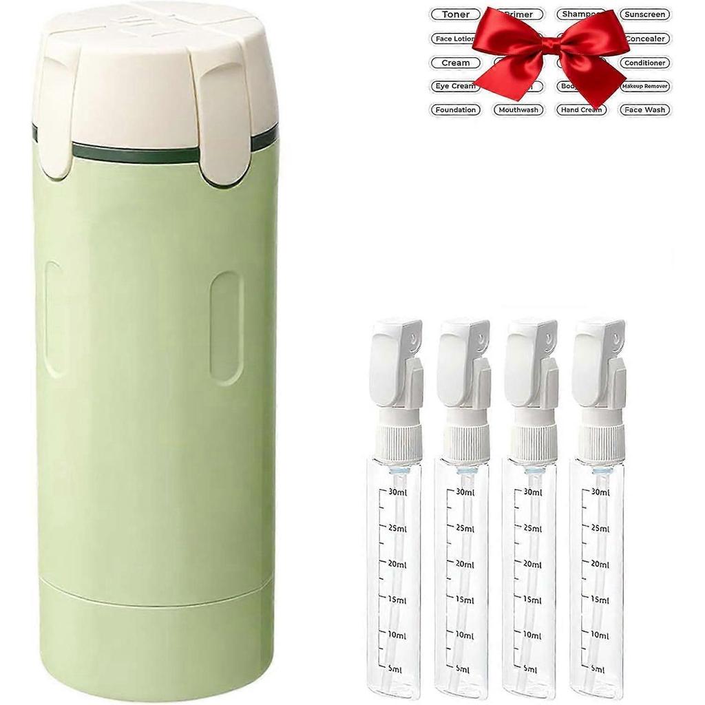 4-in-1 Travel Dispenser Bottle Set Leak-Proof Refillable Toiletry Containers | Mini Shampoo/Conditioner/Lotion Bottles | Portable Travel-Sized Dispen