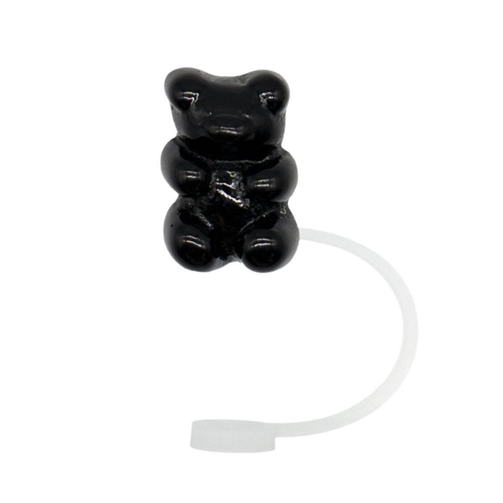 8mm Acrylic 3D Colorful Bear Silicone Straw Topper Tumbler Dust-proof . Straw Party Cup Accesso X3G2